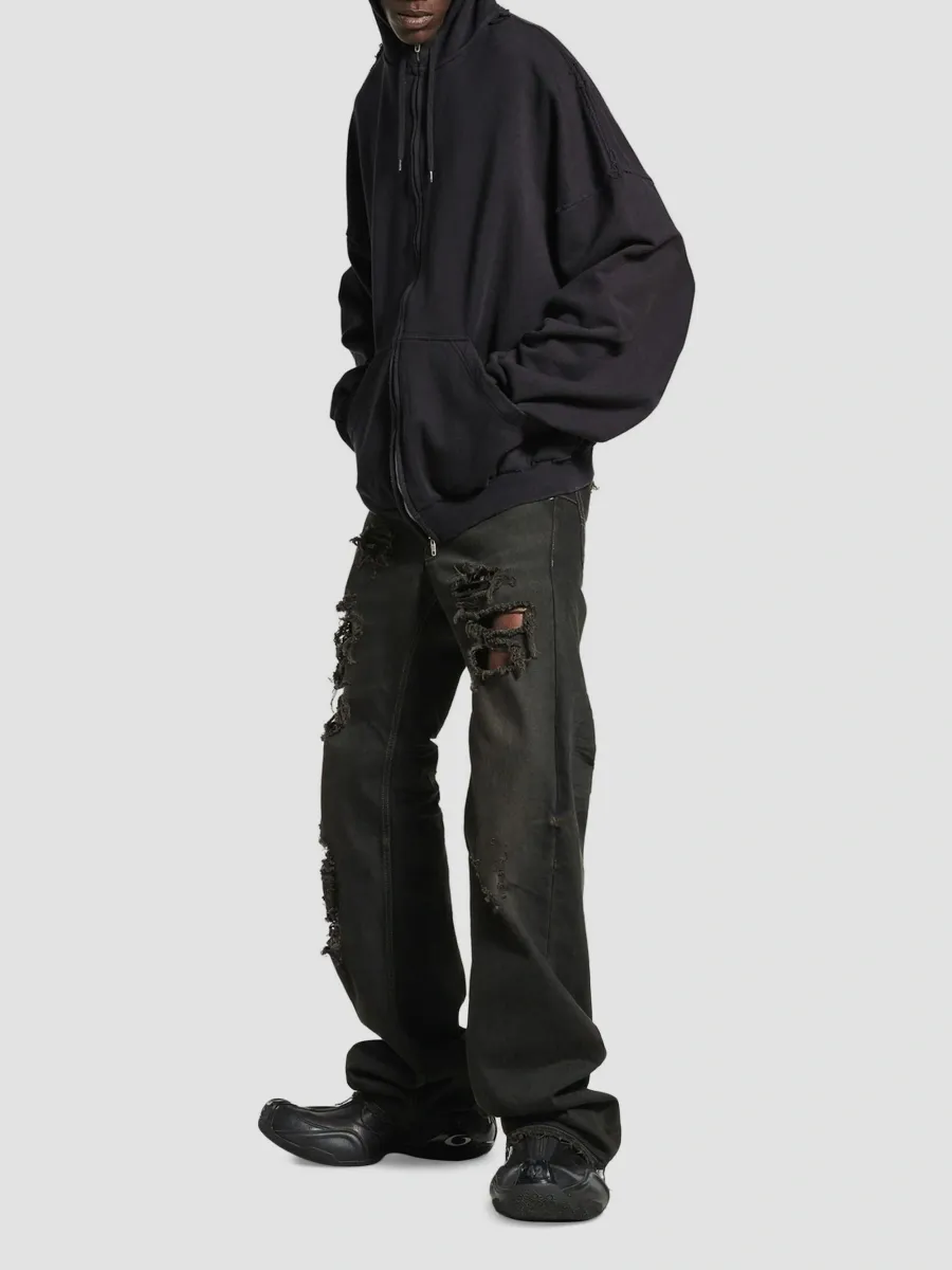 Balenciaga Men's Security Tape Logo Zip-Up Hoodie | Thumbnail 6 Balenciaga Men's Security Tape Logo Zip-Up Hoodie | Thumbnail 6