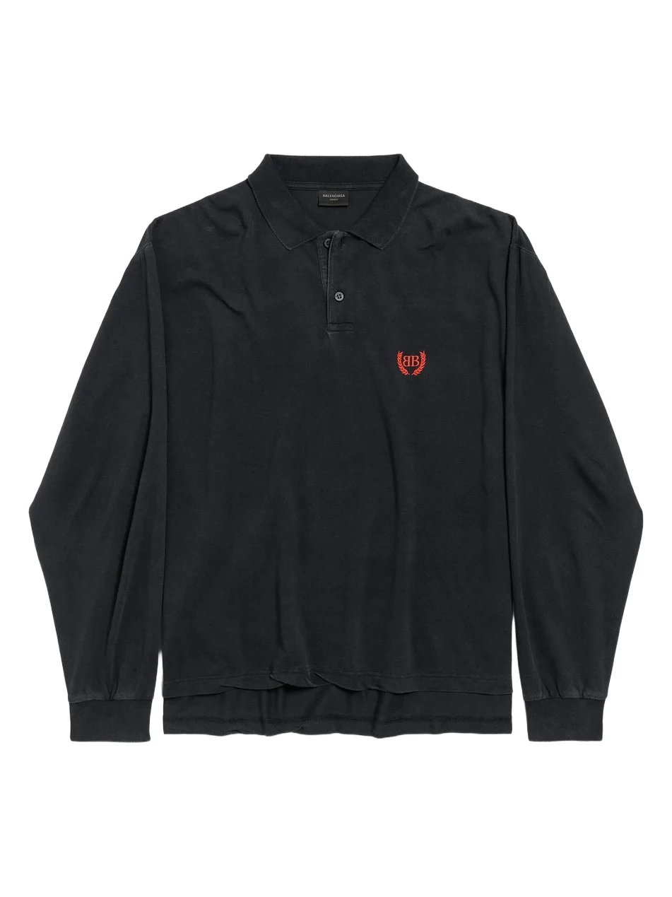 Balenciaga Men's Laurel Classic Long Sleeve Regular Polo Shirt