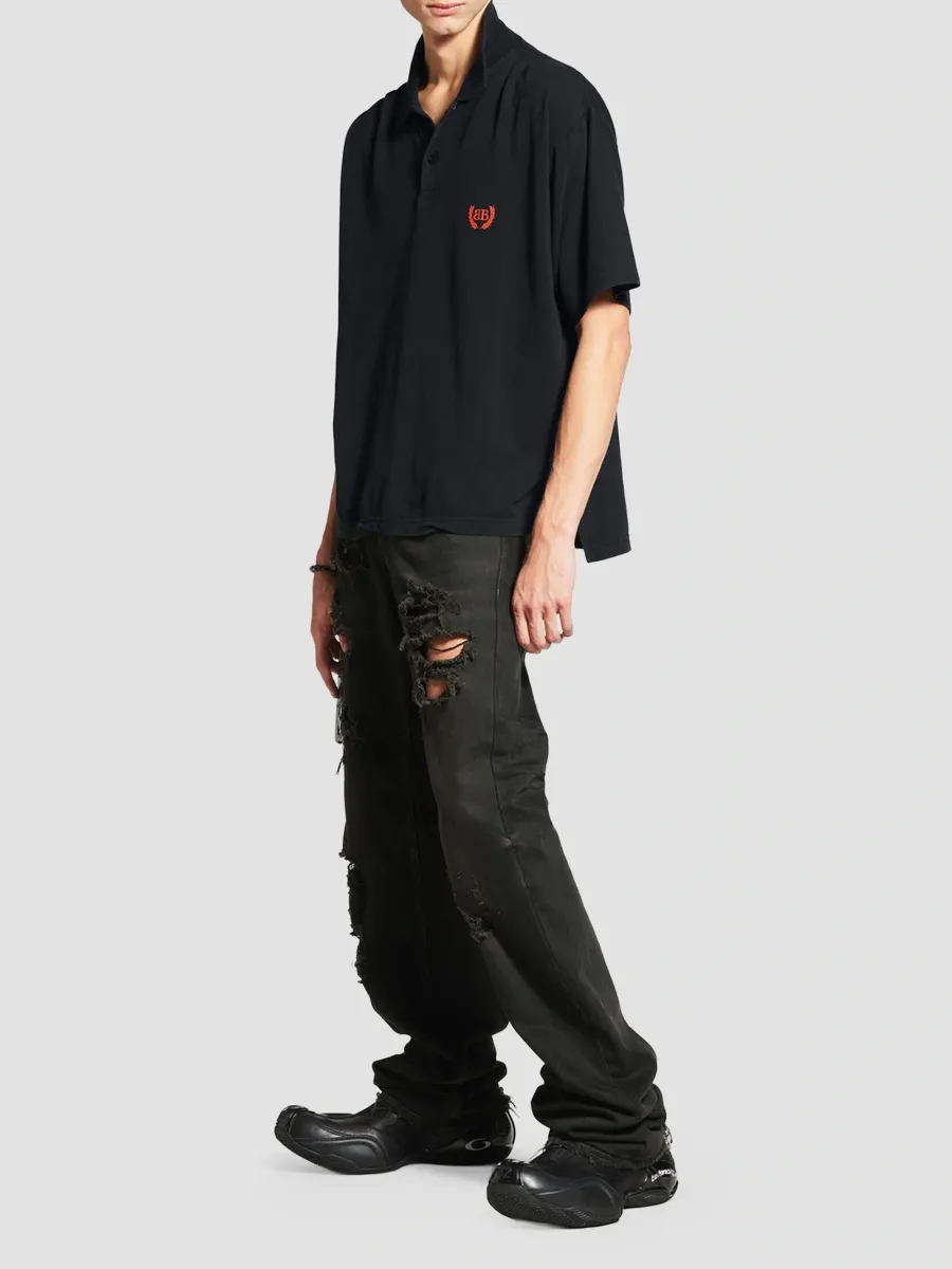 Balenciaga Men's Laurel Classic Short Sleeve Regular Polo Shirt | Thumbnail 2 Balenciaga Men's Laurel Classic Short Sleeve Regular Polo Shirt | Thumbnail 2