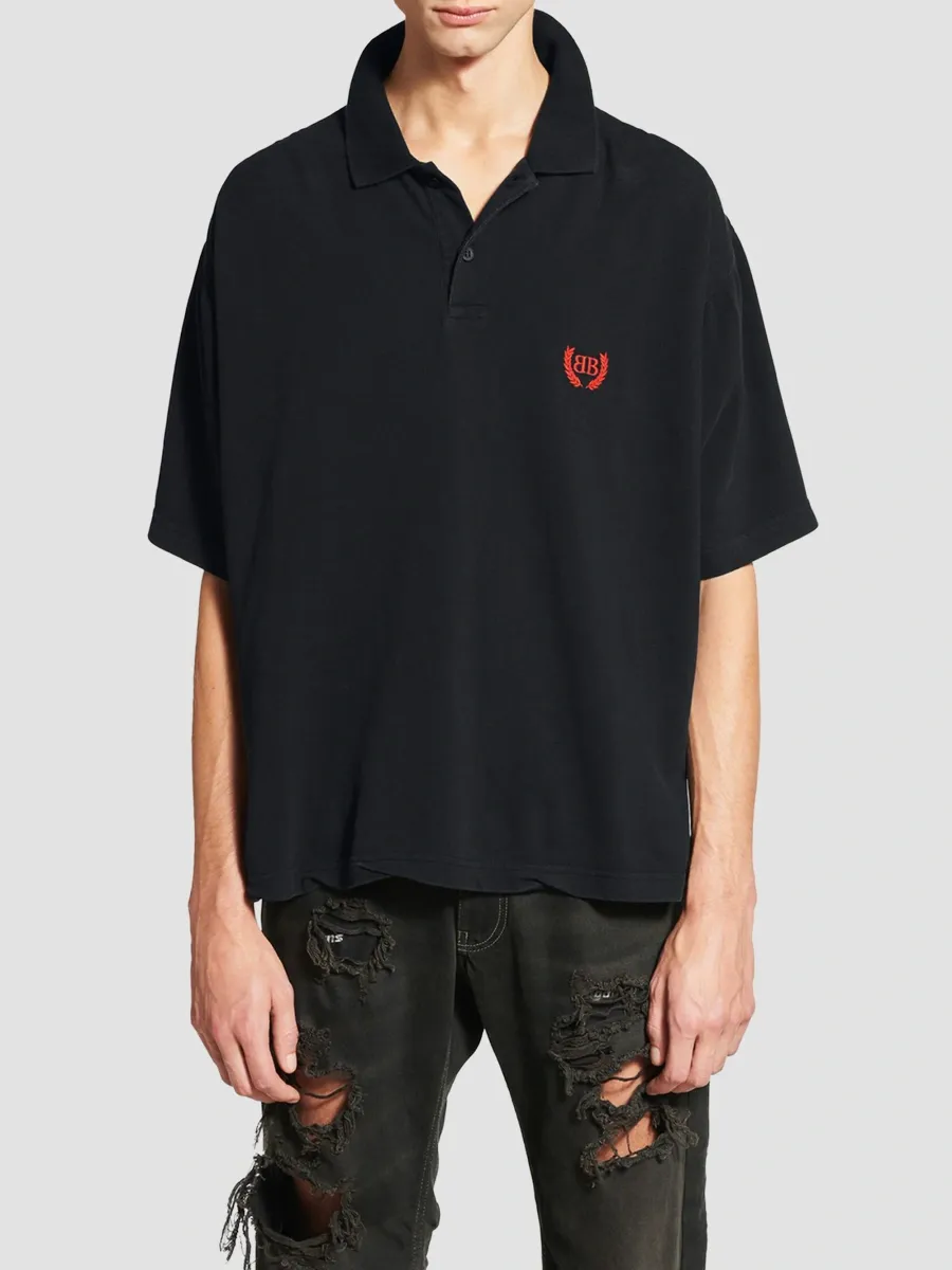 Balenciaga Men's Laurel Classic Short Sleeve Regular Polo Shirt | Thumbnail 3 Balenciaga Men's Laurel Classic Short Sleeve Regular Polo Shirt | Thumbnail 3