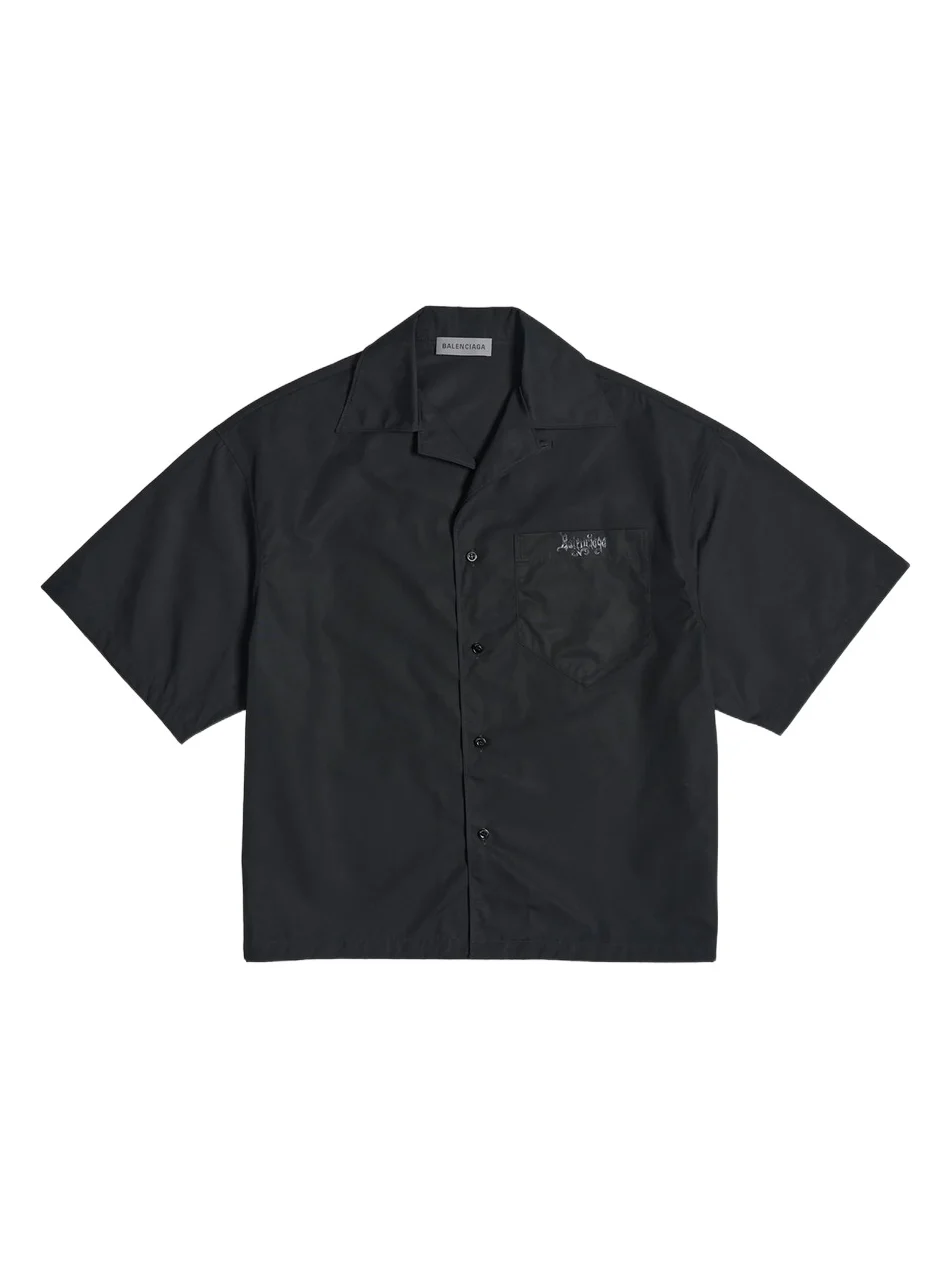 Balenciaga Men's Sketchy Bowling Short Sleeve Shirt
