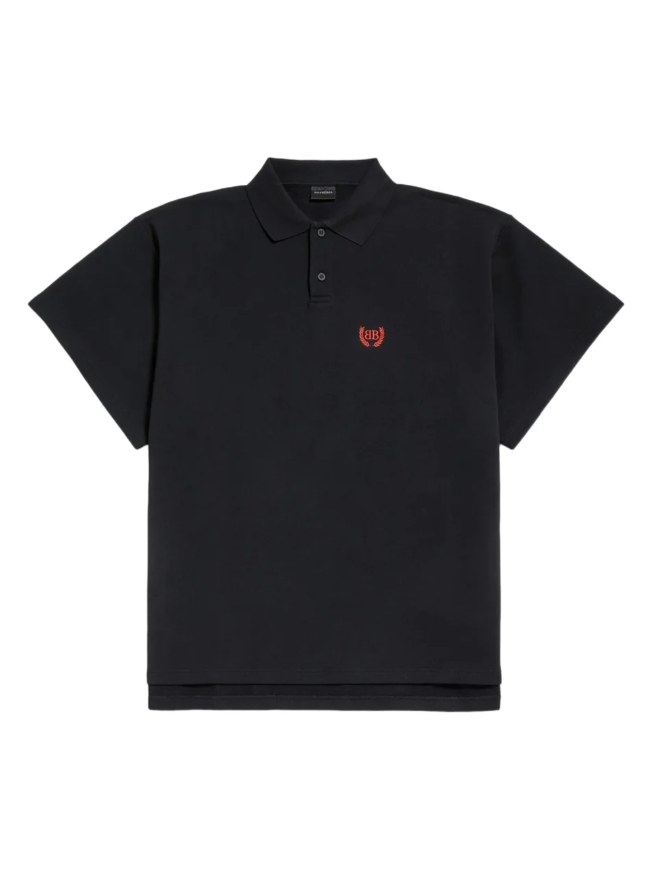 Balenciaga Men's Laurel Classic Short Sleeve Oversized Polo Shirt