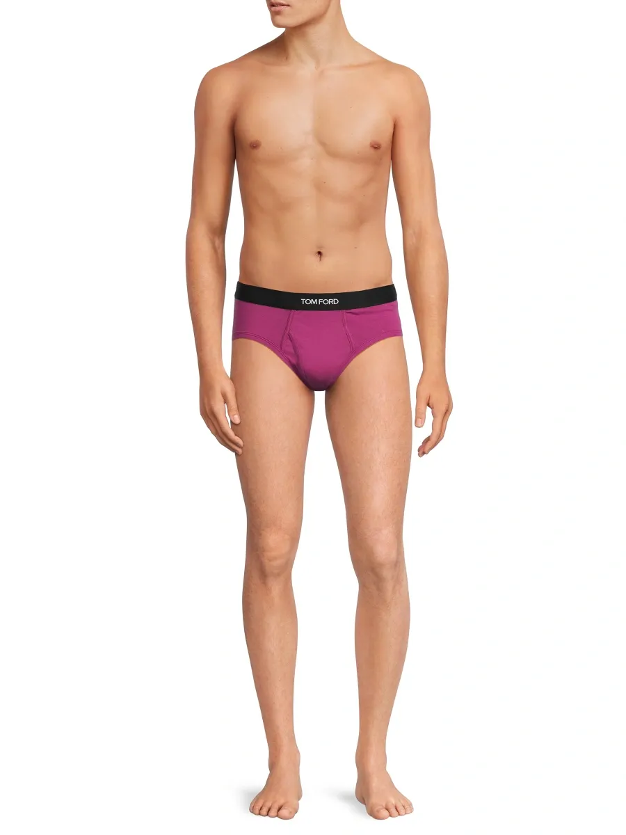 Tom Ford Men's Stretch-Cotton Logo Briefs | Thumbnail 2 Tom Ford Men's Stretch-Cotton Logo Briefs | Thumbnail 2