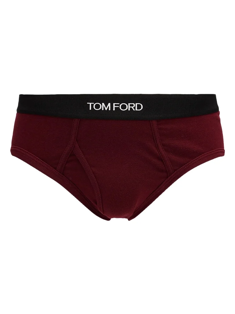 Tom Ford Men's Stretch-Cotton Logo Briefs