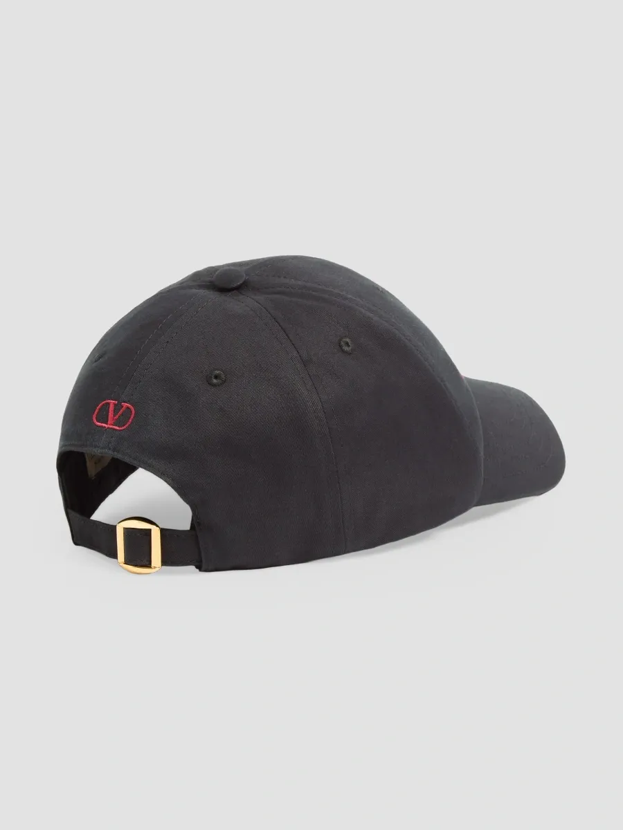 Valentino Women's Myvilla Embroidered Cotton Baseball Cap | Thumbnail 3 Valentino Women's Myvilla Embroidered Cotton Baseball Cap | Thumbnail 3