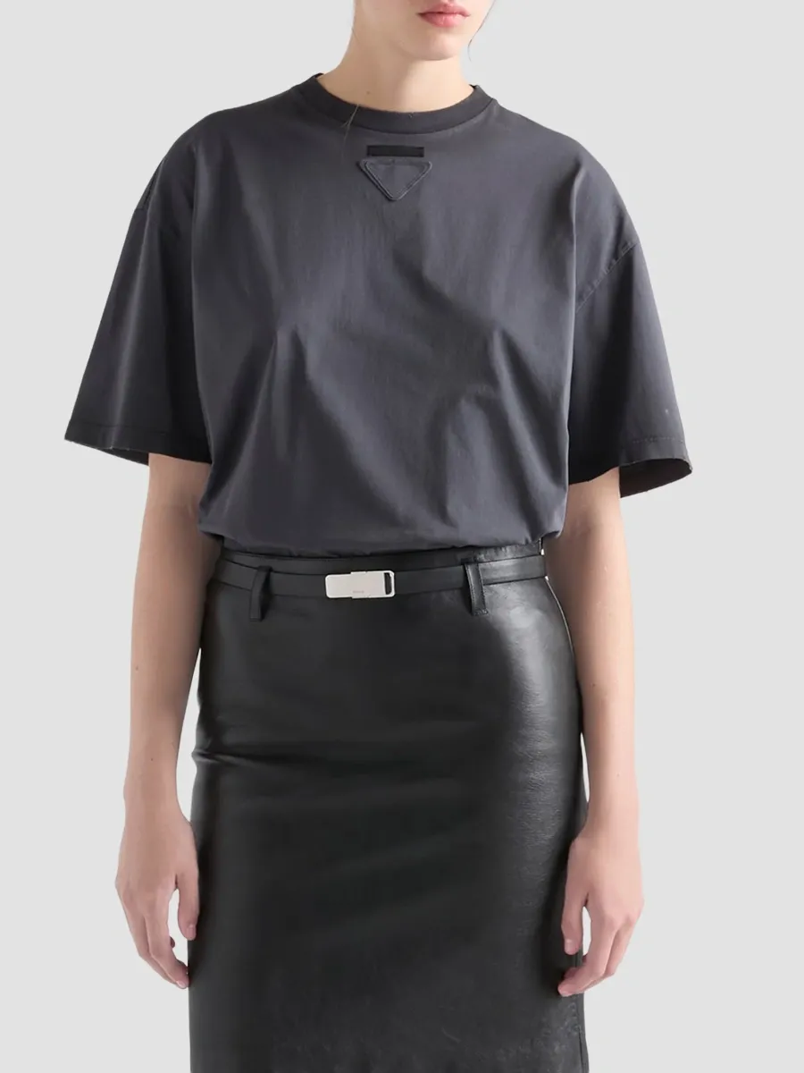 Prada Women's Cotton Jersey T-Shirt | Thumbnail 2 Prada Women's Cotton Jersey T-Shirt | Thumbnail 2