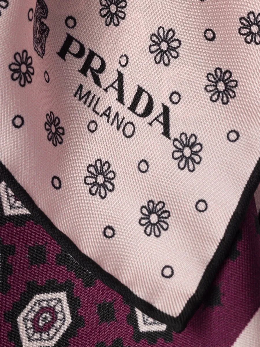 Prada Women's Printed Silk Twill Scarf | Thumbnail 2
