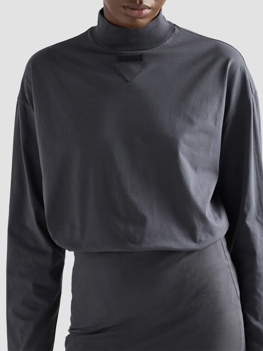 Prada Women's Long-Sleeved Cotton Jersey T-Shirt | Thumbnail 4 Prada Women's Long-Sleeved Cotton Jersey T-Shirt | Thumbnail 4