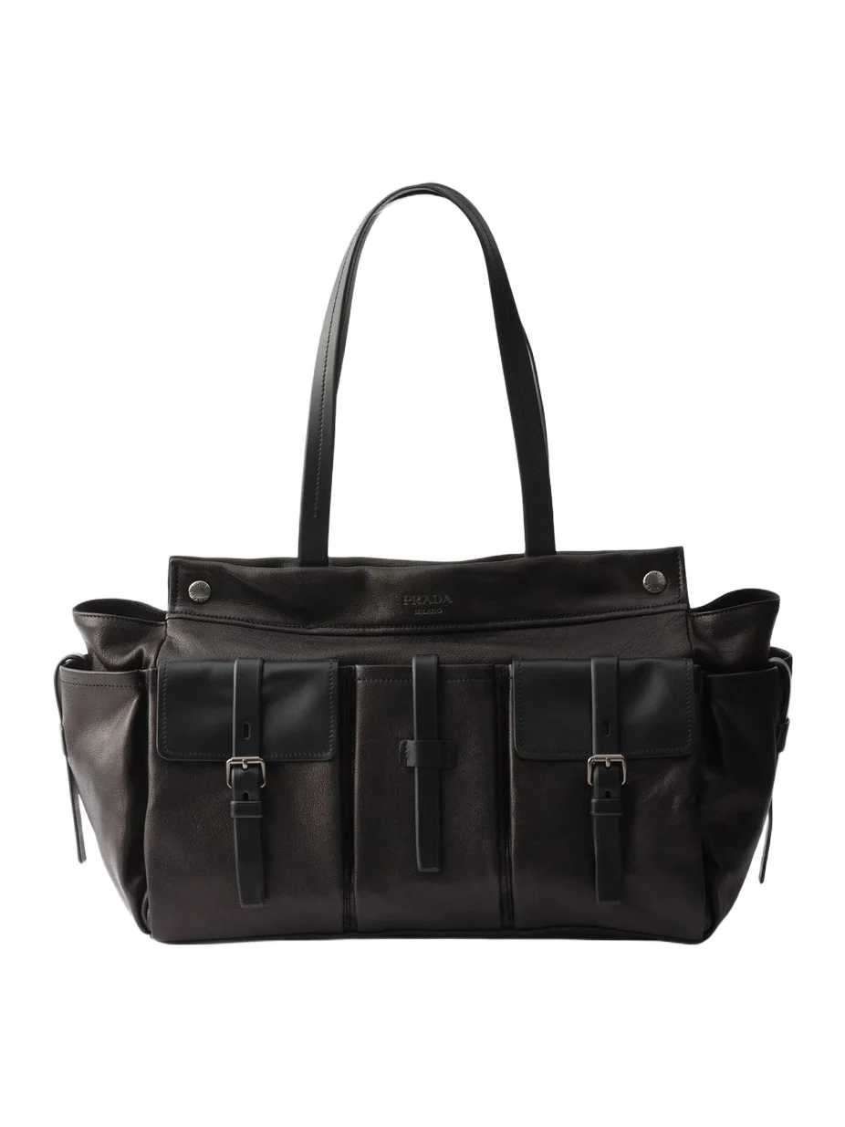 Prada Men's Route Leather Tote Bag
