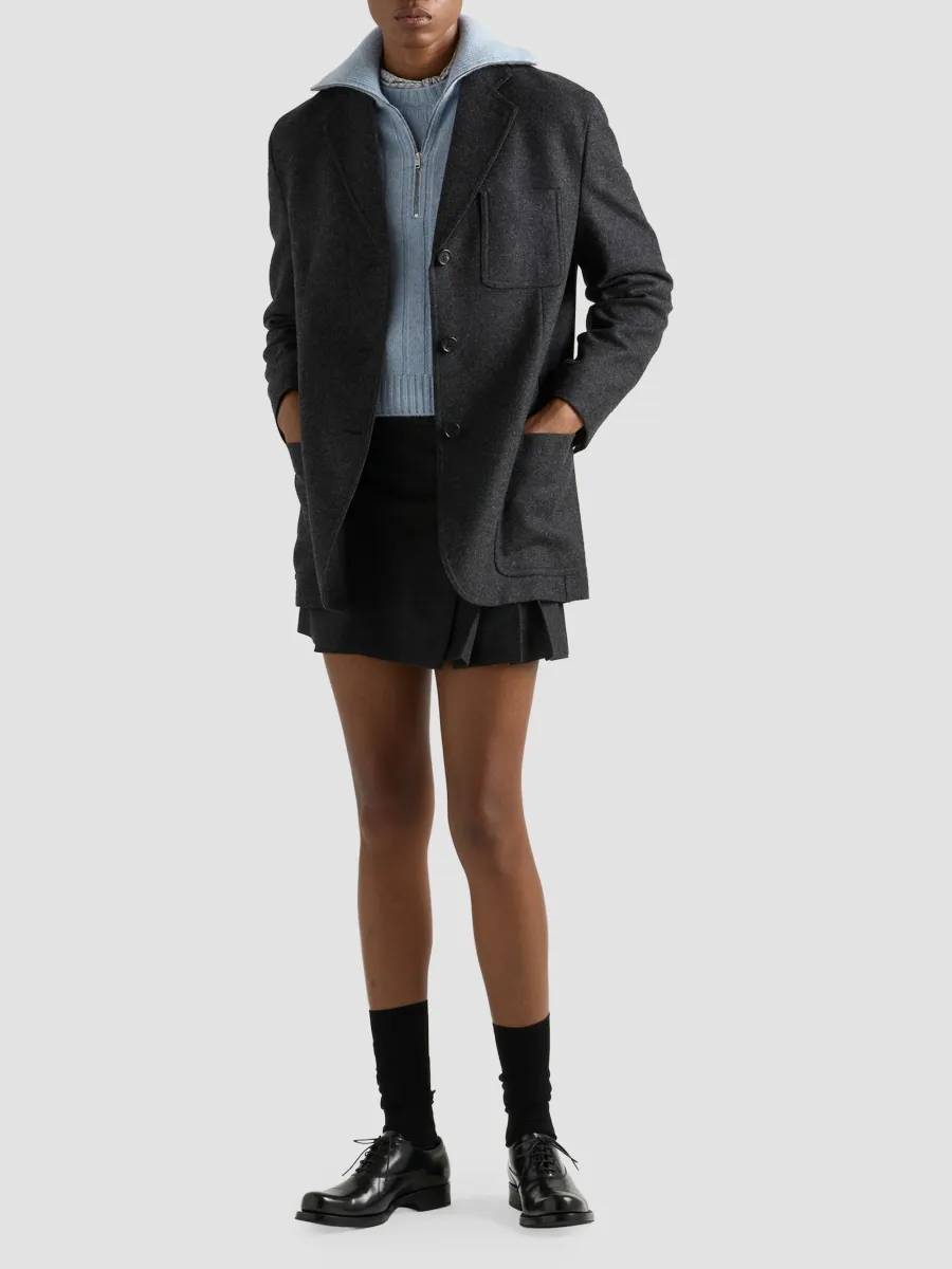 Prada Women's Wool Single-Breasted Blazer | Thumbnail 2 Prada Women's Wool Single-Breasted Blazer | Thumbnail 2