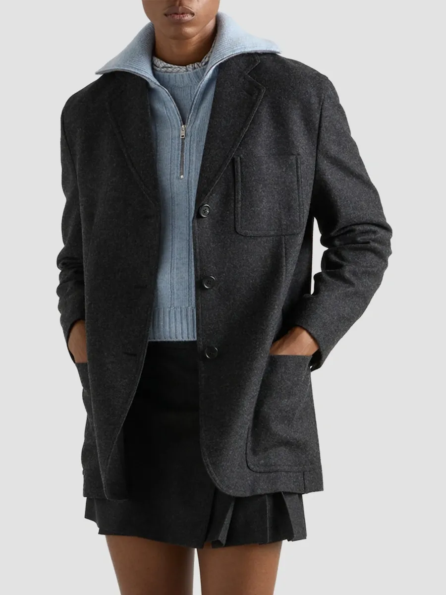 Prada Women's Wool Single-Breasted Blazer | Thumbnail 3 Prada Women's Wool Single-Breasted Blazer | Thumbnail 3