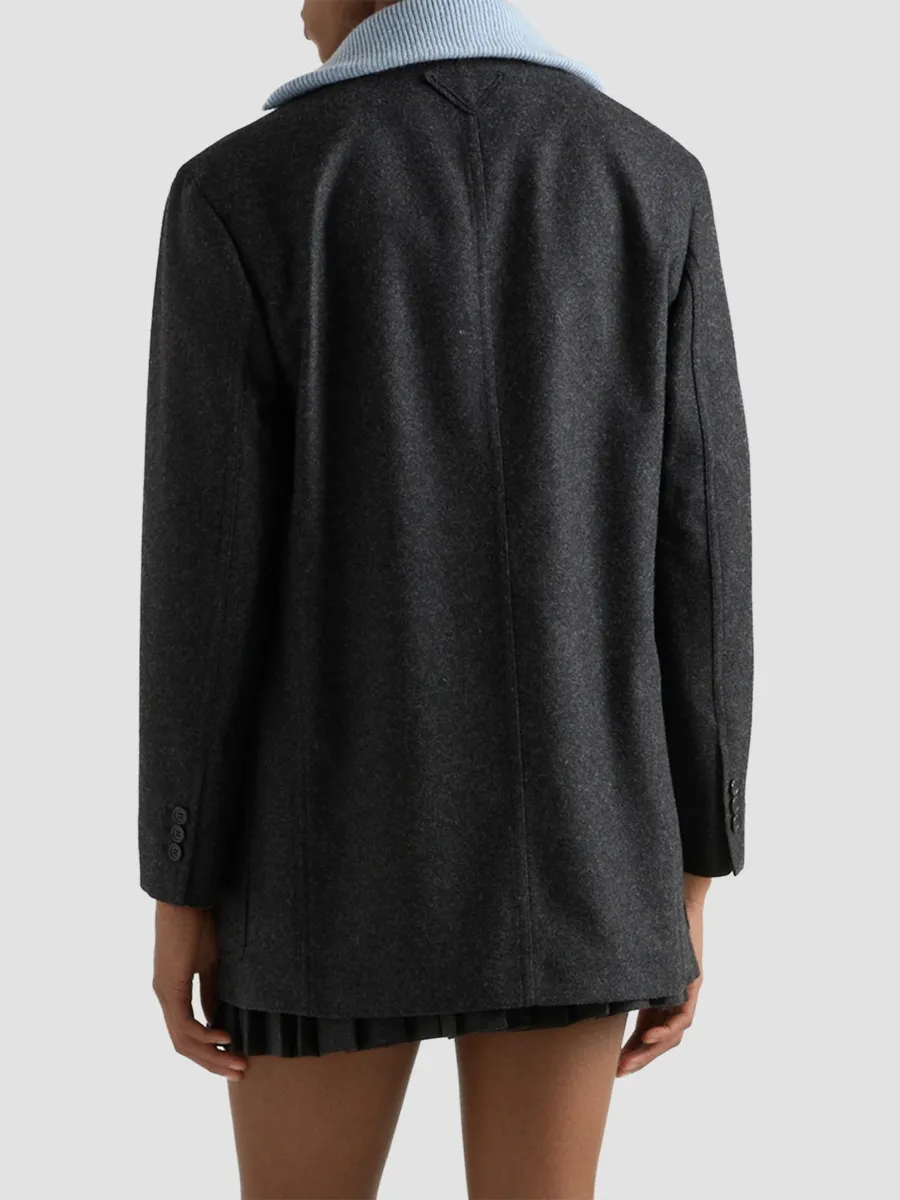 Prada Women's Wool Single-Breasted Blazer | Thumbnail 4 Prada Women's Wool Single-Breasted Blazer | Thumbnail 4