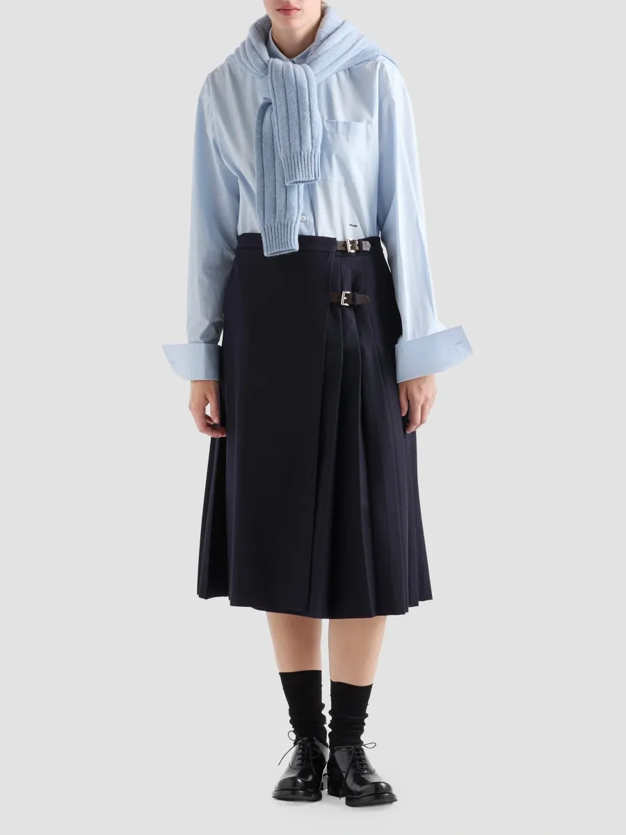 Prada Women's Wool Midi Skirt | Thumbnail 2