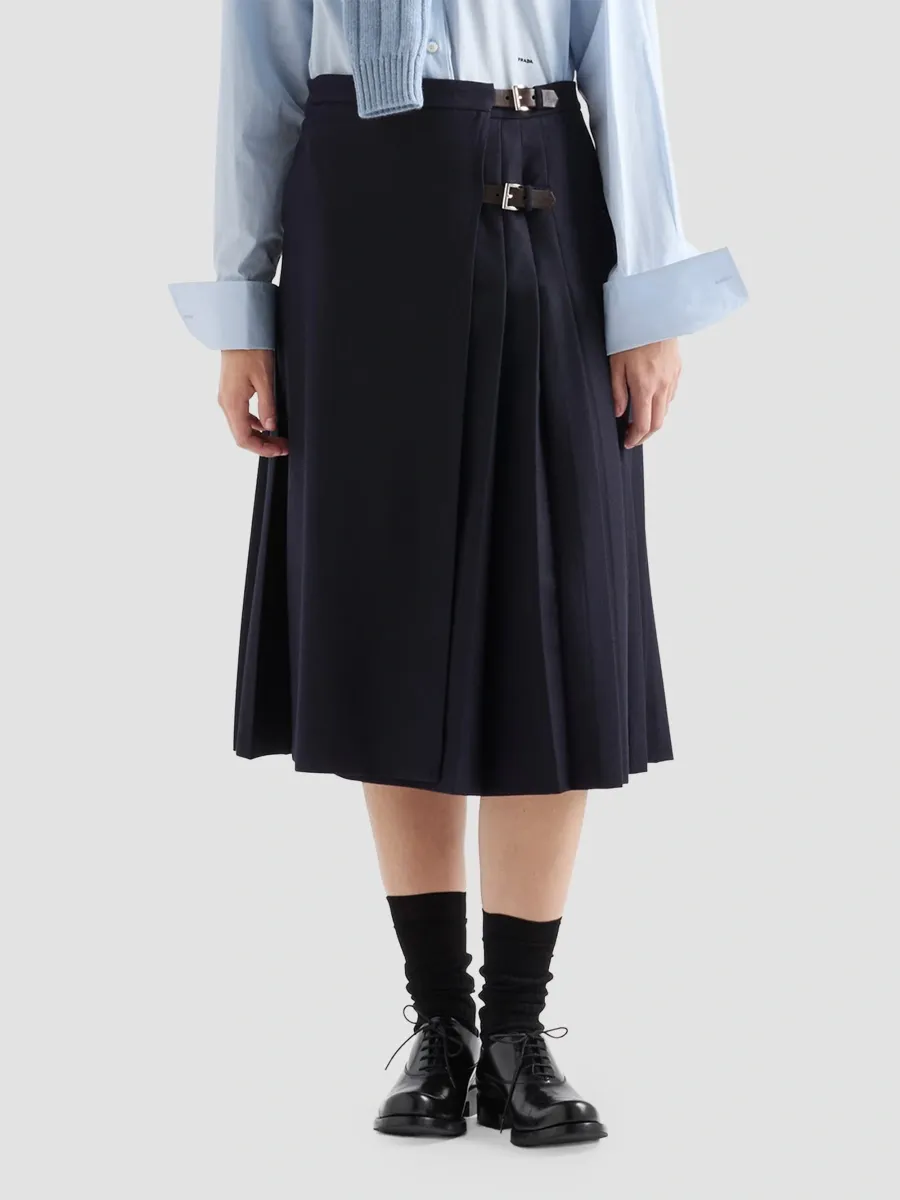 Prada Women's Wool Midi Skirt | Thumbnail 3