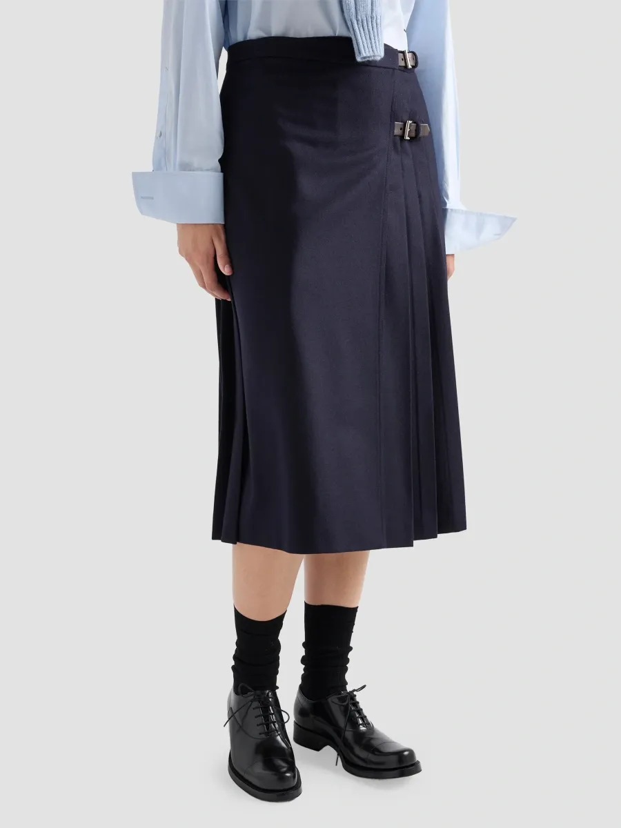 Prada Women's Wool Midi Skirt | Thumbnail 4