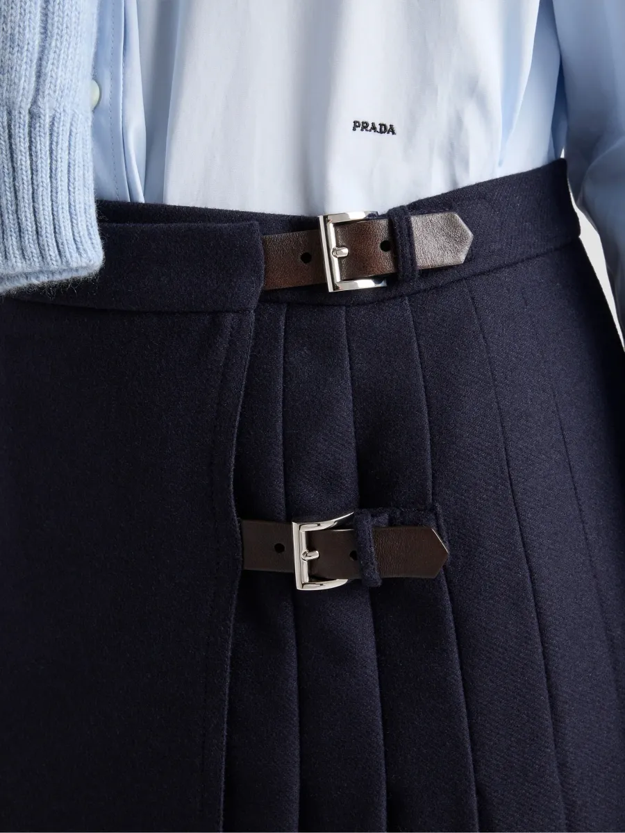 Prada Women's Wool Midi Skirt | Thumbnail 6