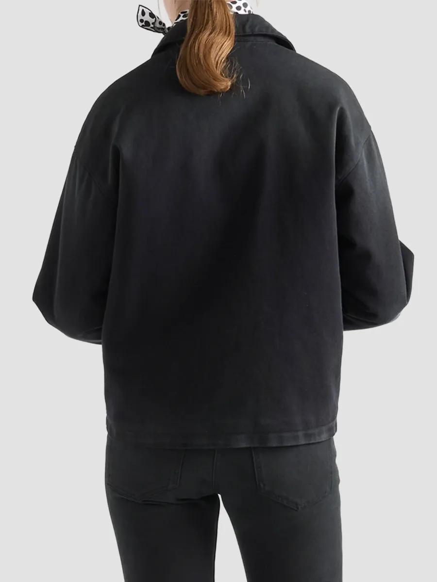 Prada Women's Black Denim Blouson Jacket | Thumbnail 4 Prada Women's Black Denim Blouson Jacket | Thumbnail 4
