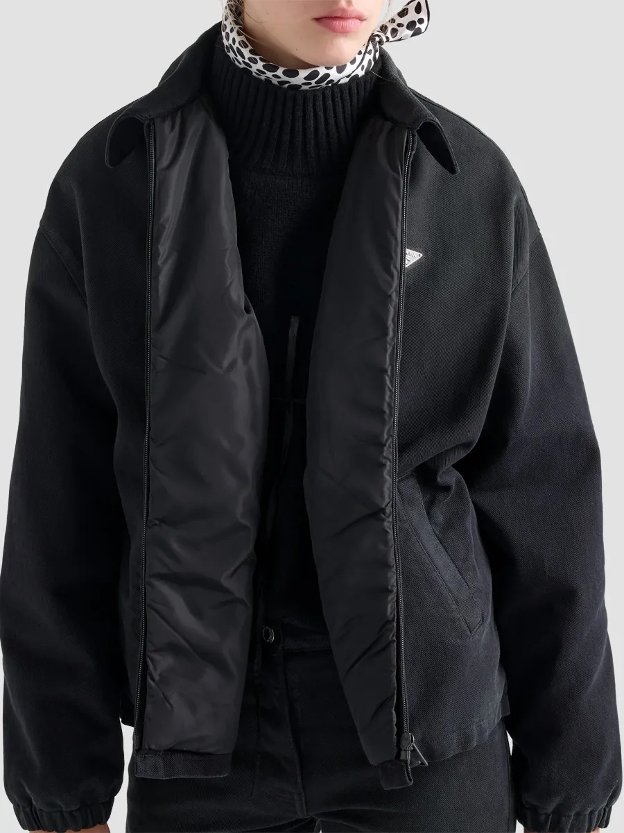 Prada Women's Black Denim Blouson Jacket | Thumbnail 5 Prada Women's Black Denim Blouson Jacket | Thumbnail 5