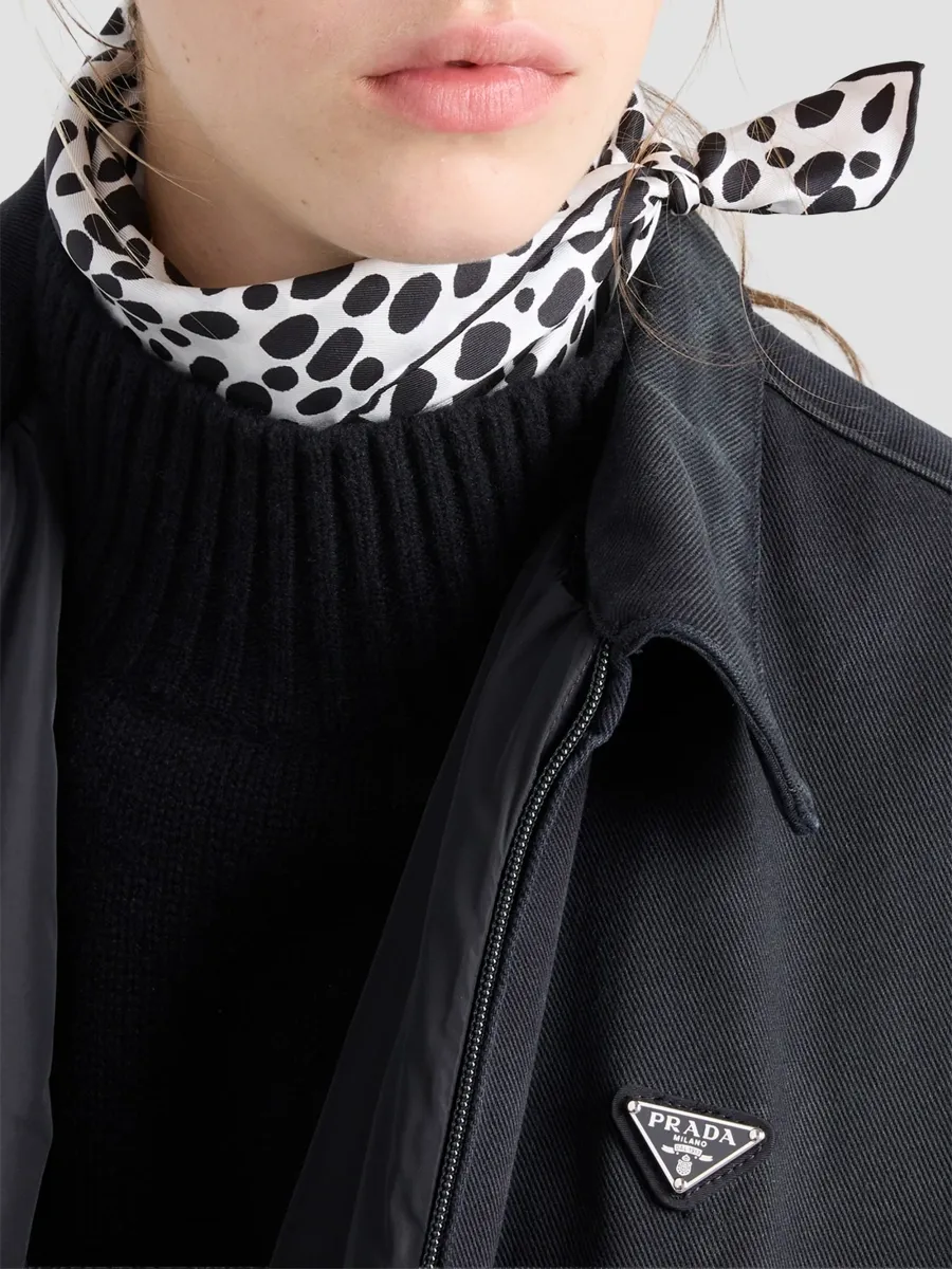 Prada Women's Black Denim Blouson Jacket | Thumbnail 6 Prada Women's Black Denim Blouson Jacket | Thumbnail 6