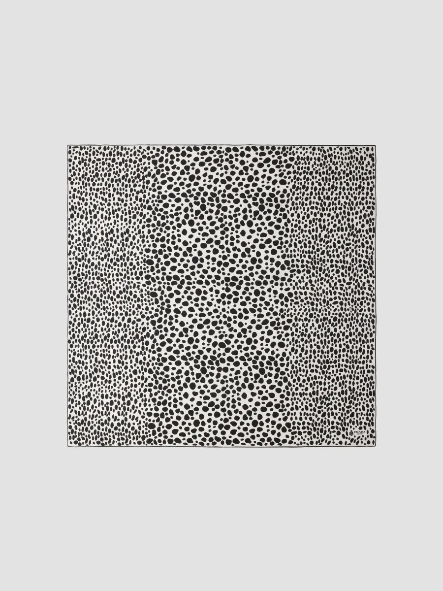 Prada Women's Printed Silk Twill Scarf | Thumbnail 2 Prada Women's Printed Silk Twill Scarf | Thumbnail 2