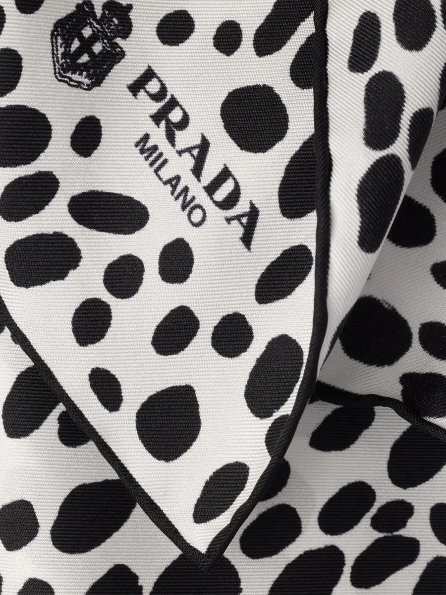 Prada Women's Printed Silk Twill Scarf | Thumbnail 3 Prada Women's Printed Silk Twill Scarf | Thumbnail 3