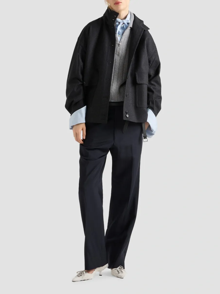Prada Women's Wool Blouson Jacket | Thumbnail 2 Prada Women's Wool Blouson Jacket | Thumbnail 2