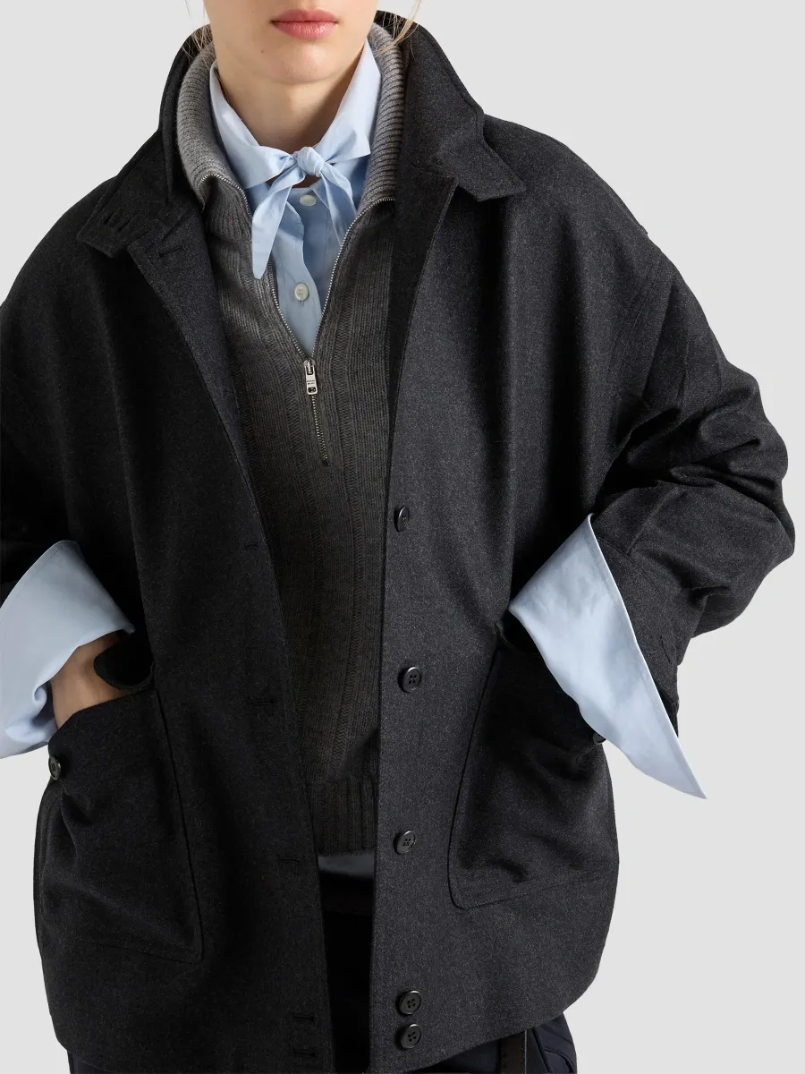 Prada Women's Wool Blouson Jacket | Thumbnail 5 Prada Women's Wool Blouson Jacket | Thumbnail 5