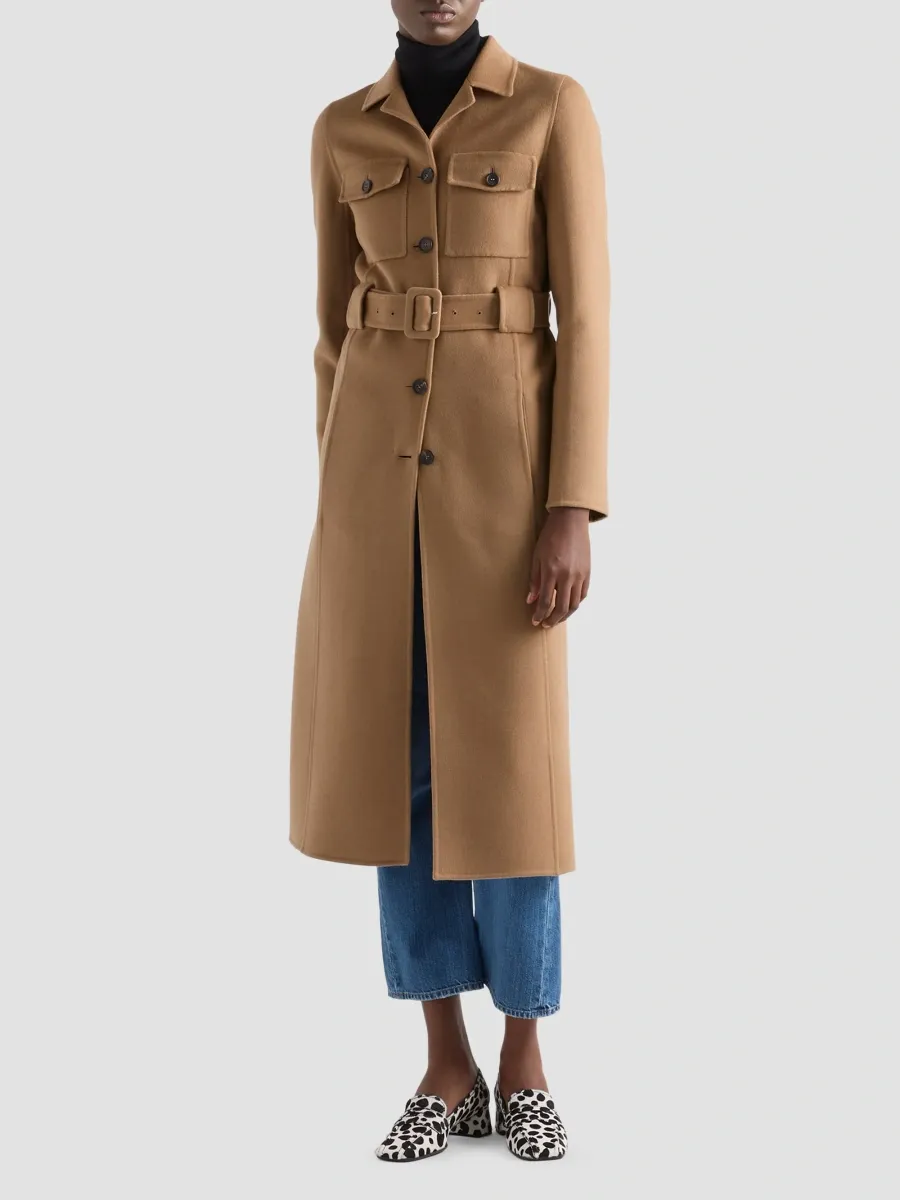 Prada Women's Single-Breasted Double Cloth Overcoat | Thumbnail 2
