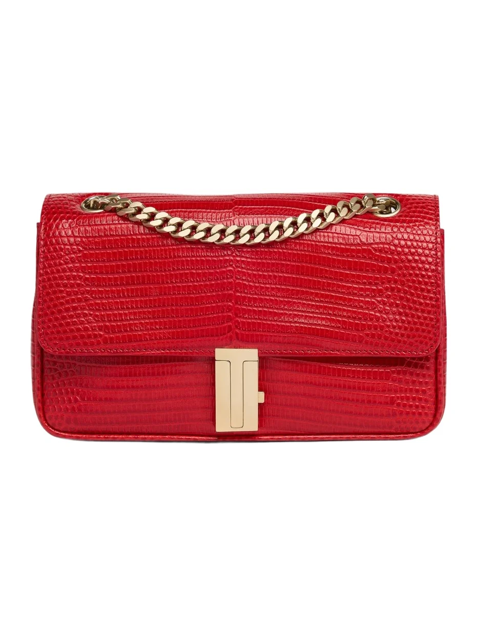 Women's Mia Lizard-Embossed Leather Shoulder Bag