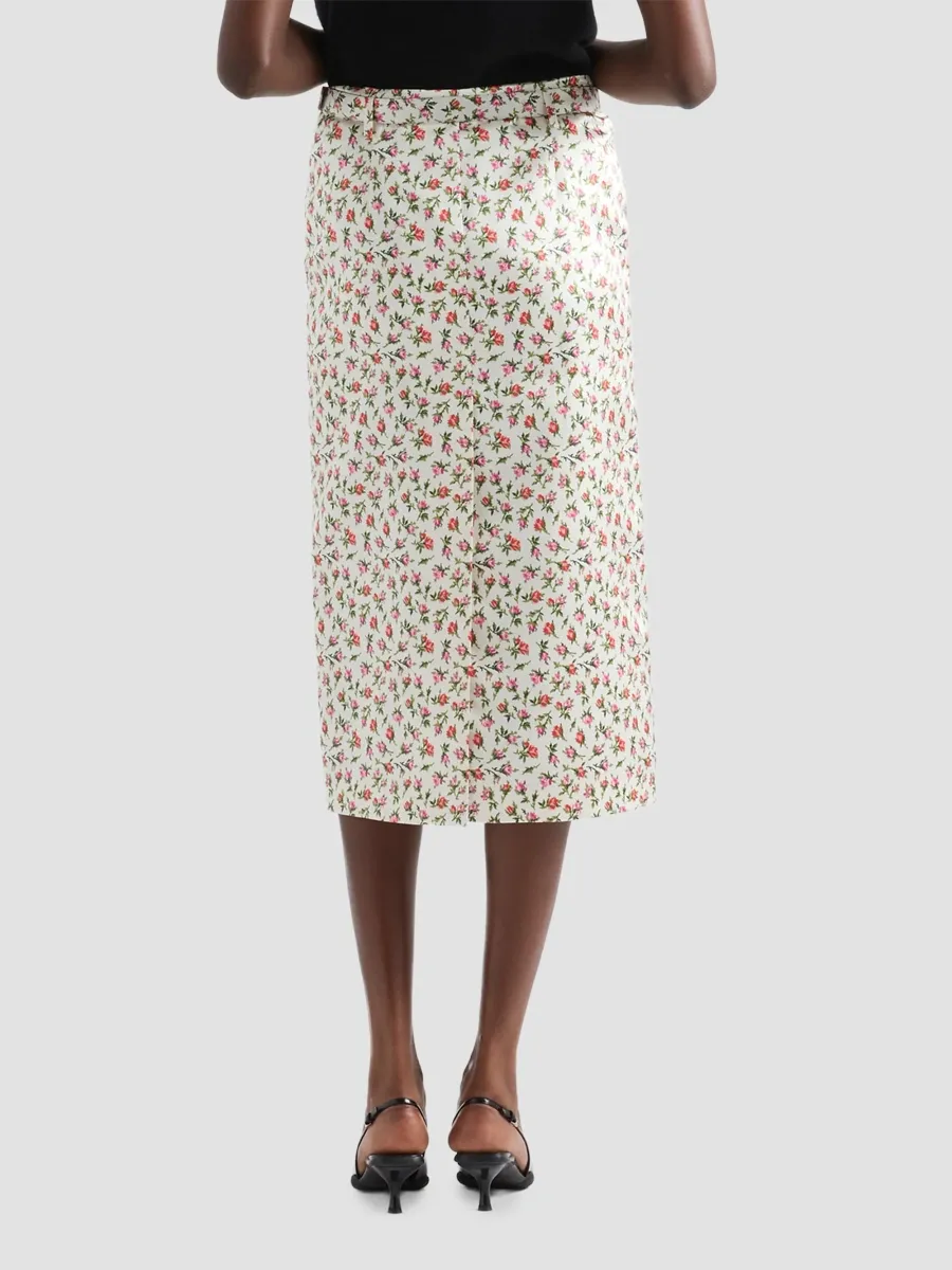 Prada Women's Printed Silk Duchesse Midi Skirt | Thumbnail 5