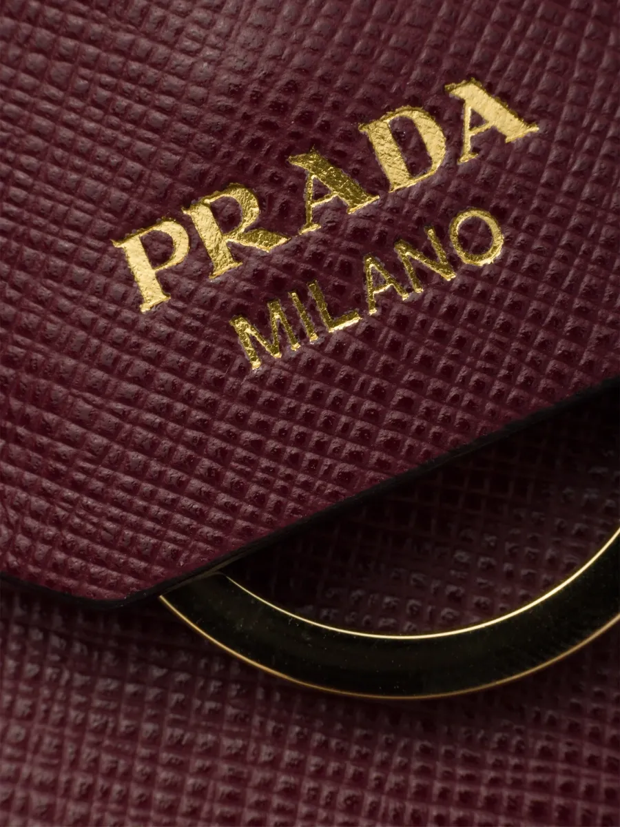 Prada Women's Avoir Mini Top Handle Bag in Saffiano Leather - Dark Red | Thumbnail 5 Prada Women's Avoir Mini Top Handle Bag in Saffiano Leather - Dark Red | Thumbnail 5