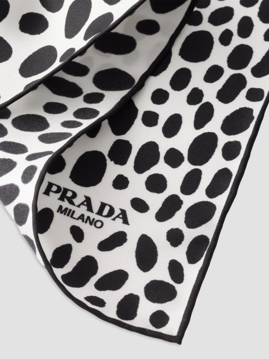 Prada Women's Silk Twill Scarf | Thumbnail 3 Prada Women's Silk Twill Scarf | Thumbnail 3