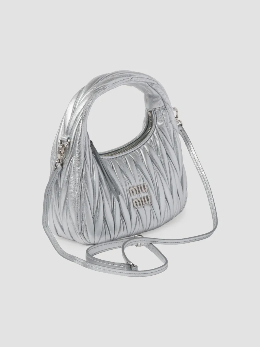 Miu Miu Women's Wander Matelassé Nappa Leather Hobo Bag | Thumbnail 2