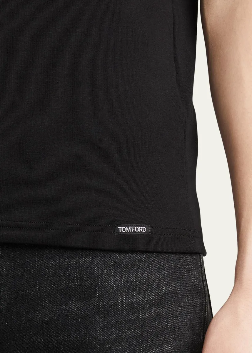 Tom Ford Men's Solid Stretch Jersey T-Shirt | Thumbnail 5 Tom Ford Men's Solid Stretch Jersey T-Shirt | Thumbnail 5
