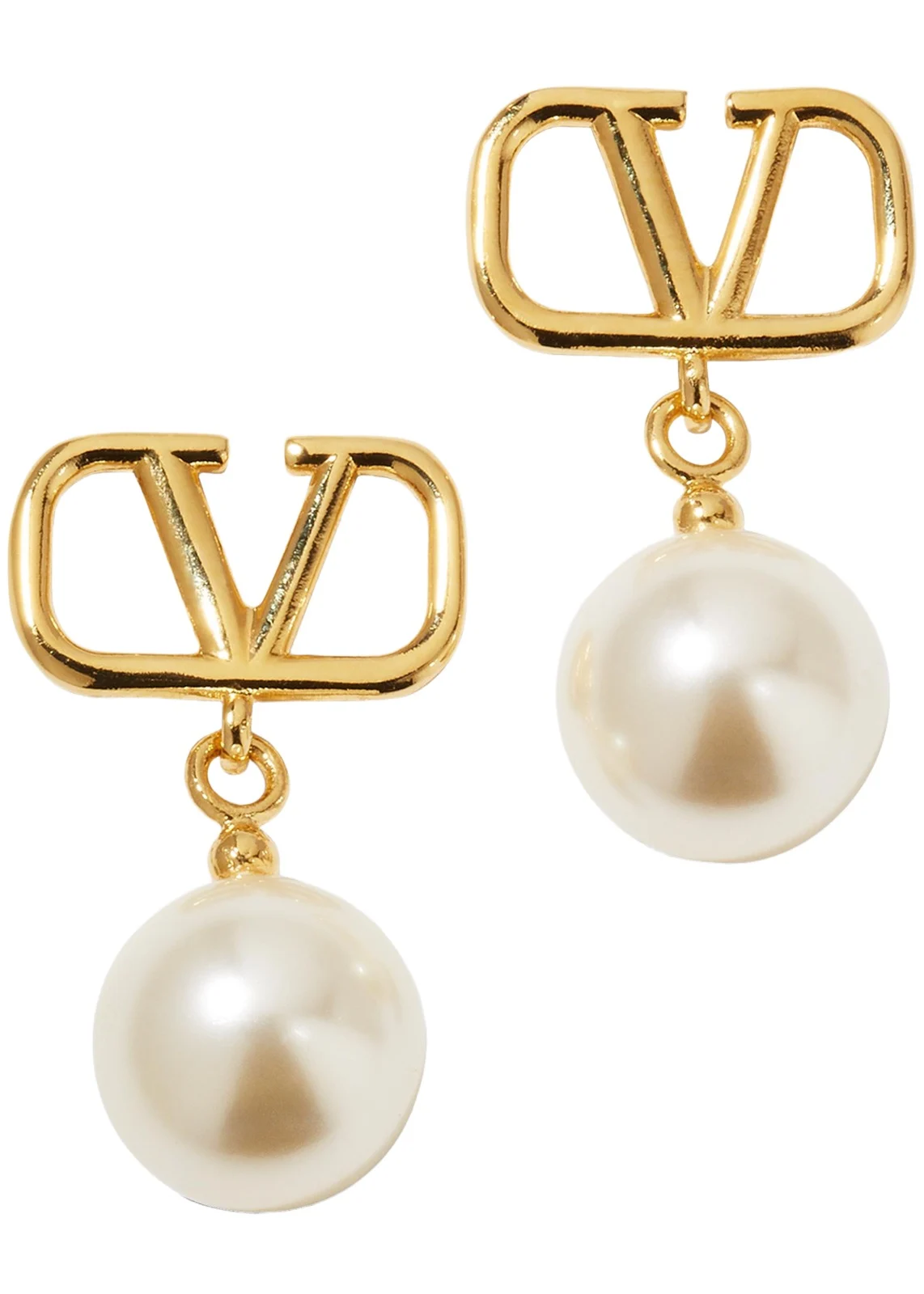 Valentino Garavani Logo Pearly-Drop Earrings