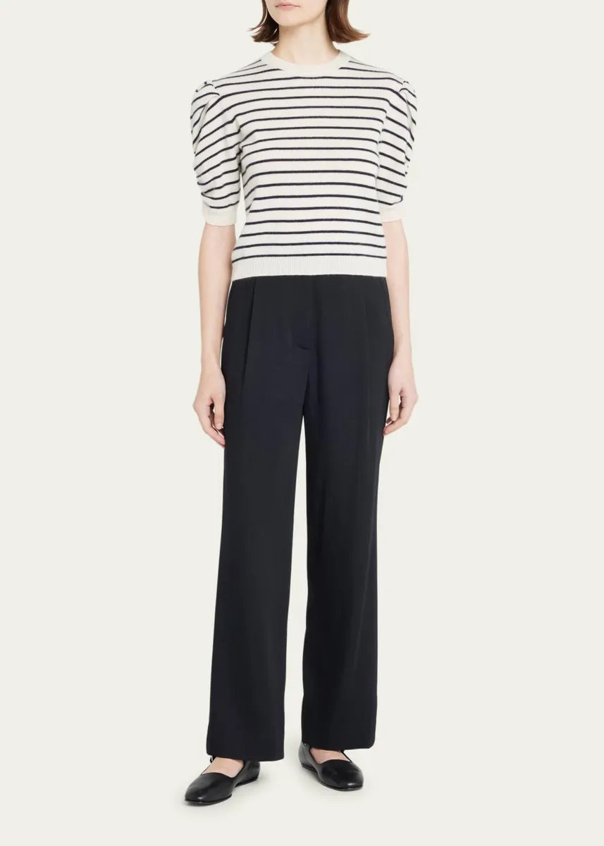 Frame Stripe Ruched Sleeve Sweater | Thumbnail 2 Frame Stripe Ruched Sleeve Sweater | Thumbnail 2