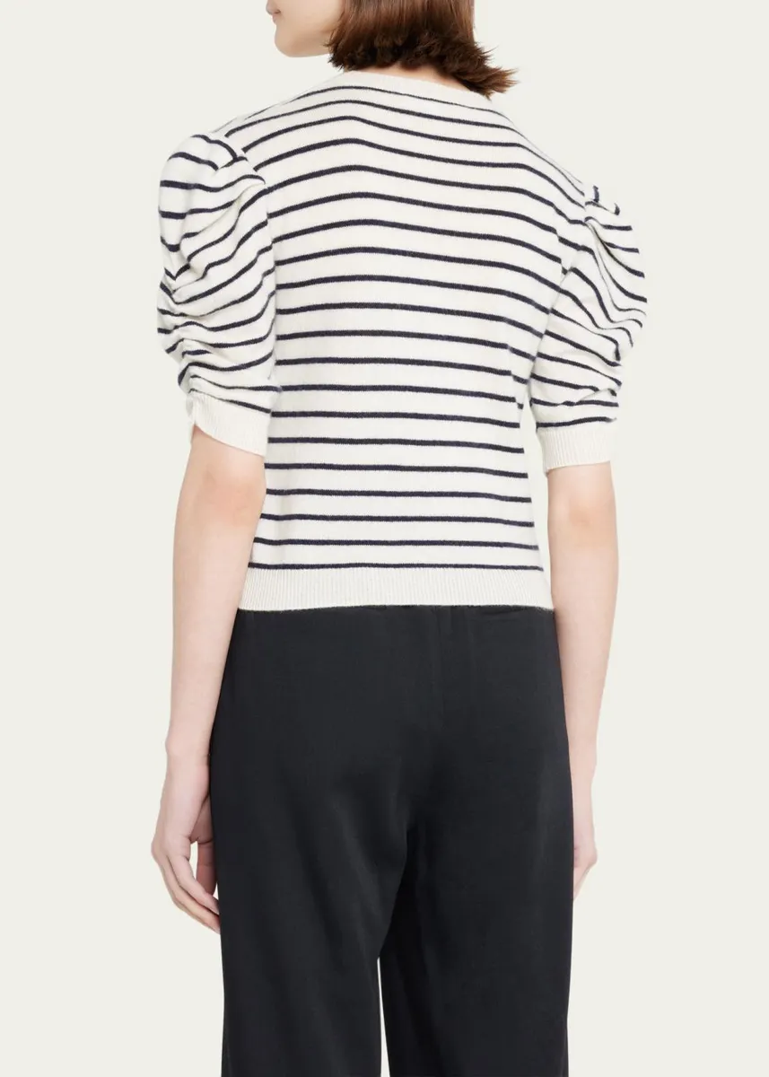 Frame Stripe Ruched Sleeve Sweater | Thumbnail 3 Frame Stripe Ruched Sleeve Sweater | Thumbnail 3