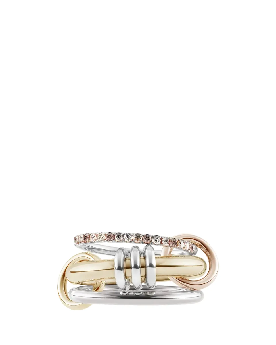 Spinelli Kilcollin 18K Mixed-Gold Gemini 3-Link Ring with Diamonds | Thumbnail 2 Spinelli Kilcollin 18K Mixed-Gold Gemini 3-Link Ring with Diamonds | Thumbnail 2