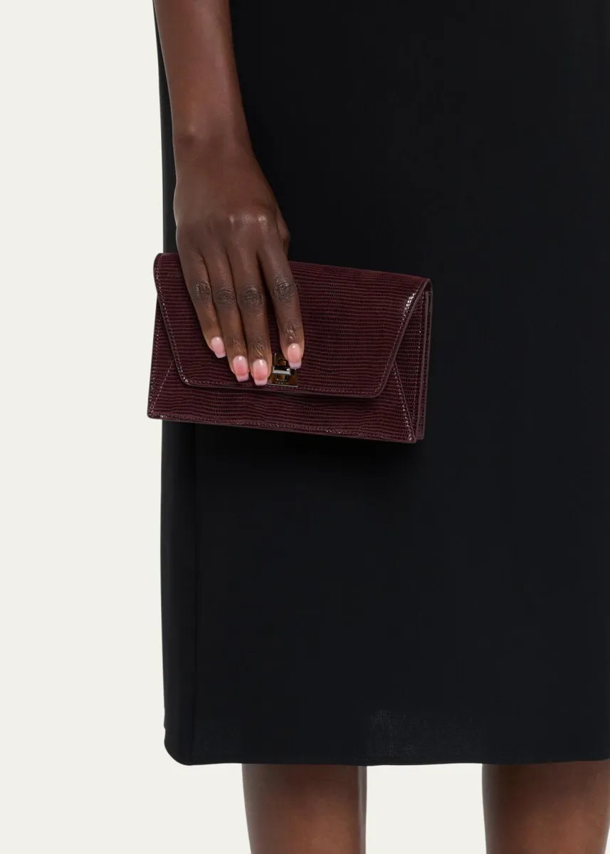 Akris Anouk Lizard-Print Clutch Bag w/ Chain | Thumbnail 2 Akris Anouk Lizard-Print Clutch Bag w/ Chain | Thumbnail 2