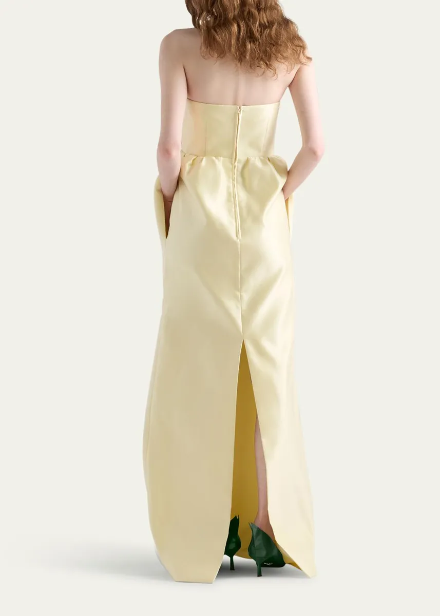 Prada Long Double Satin Dress | Thumbnail 3 Prada Long Double Satin Dress | Thumbnail 3
