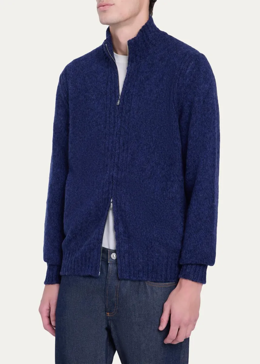 Fioroni Men's Pure Cashmere Full-Zip Cardigan | Thumbnail 4 Fioroni Men's Pure Cashmere Full-Zip Cardigan | Thumbnail 4
