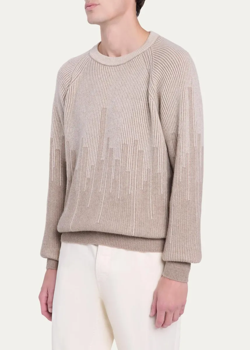 Fioroni Men's Puro Filo Pure Cashmere Crewneck Sweater | Thumbnail 4