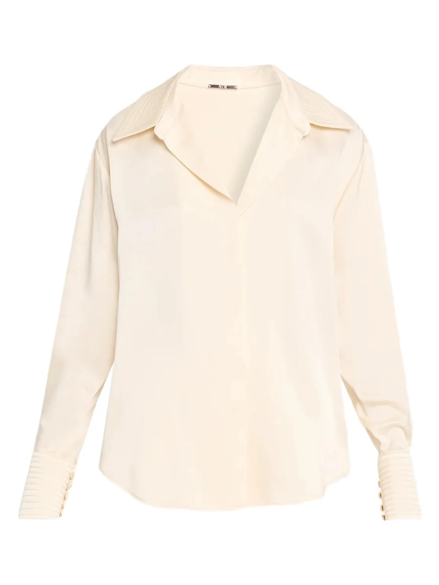 Viveka Satin Button-Front Shirt