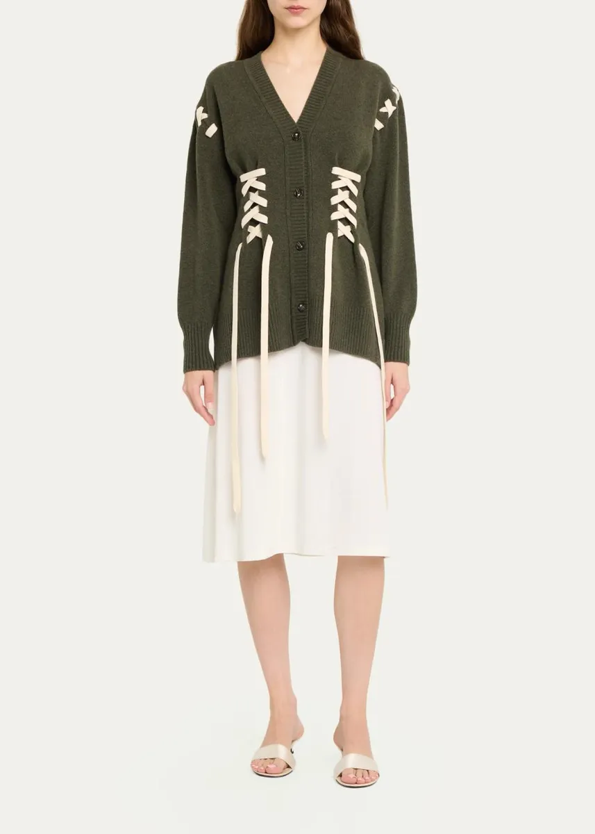 Simone Rocha Merino Sculpted Laced Mock-Neck Sweater | Thumbnail 2 Simone Rocha Merino Sculpted Laced Mock-Neck Sweater | Thumbnail 2