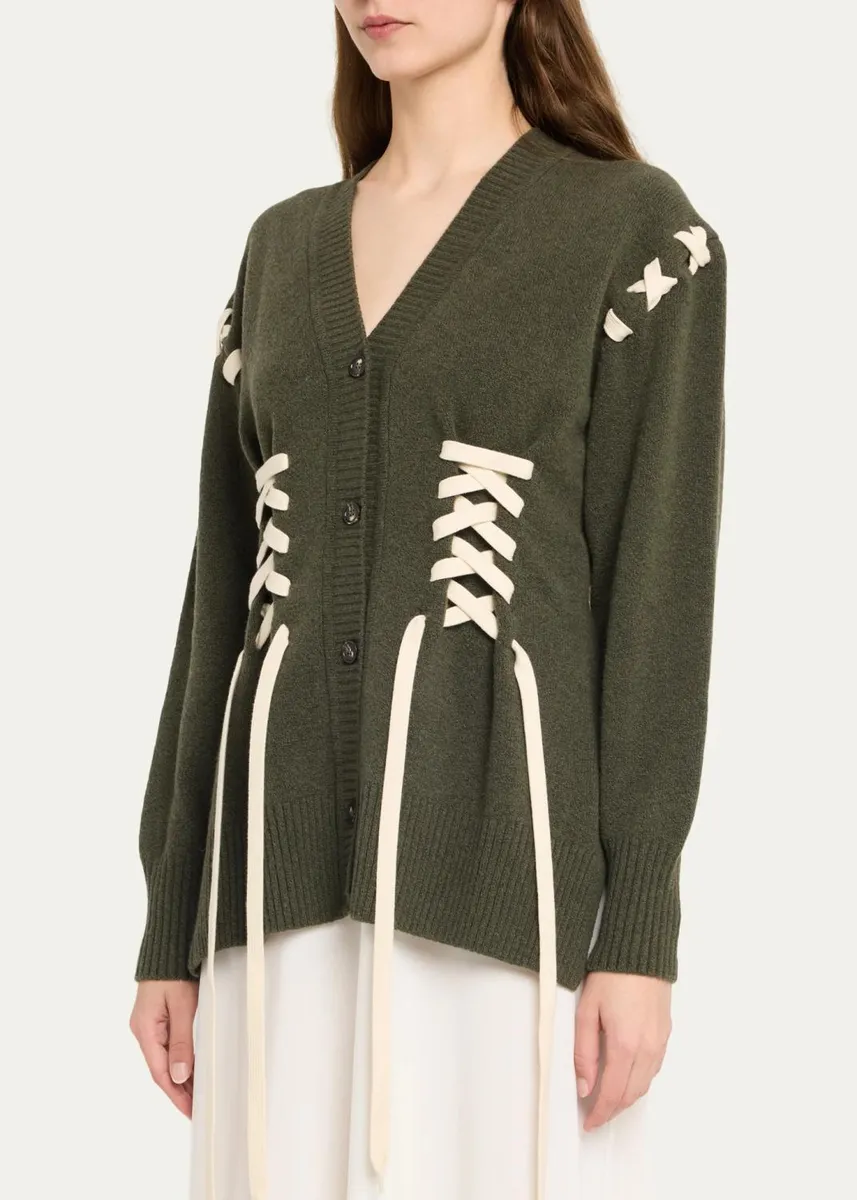 Simone Rocha Merino Sculpted Laced Mock-Neck Sweater | Thumbnail 4 Simone Rocha Merino Sculpted Laced Mock-Neck Sweater | Thumbnail 4