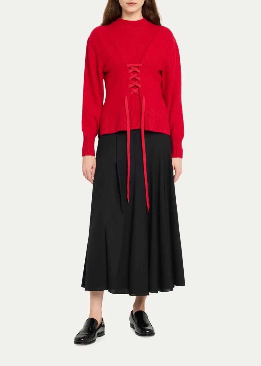 Simone Rocha Merino Sculpted Laced Mock-Neck Sweater | Thumbnail 2 Simone Rocha Merino Sculpted Laced Mock-Neck Sweater | Thumbnail 2