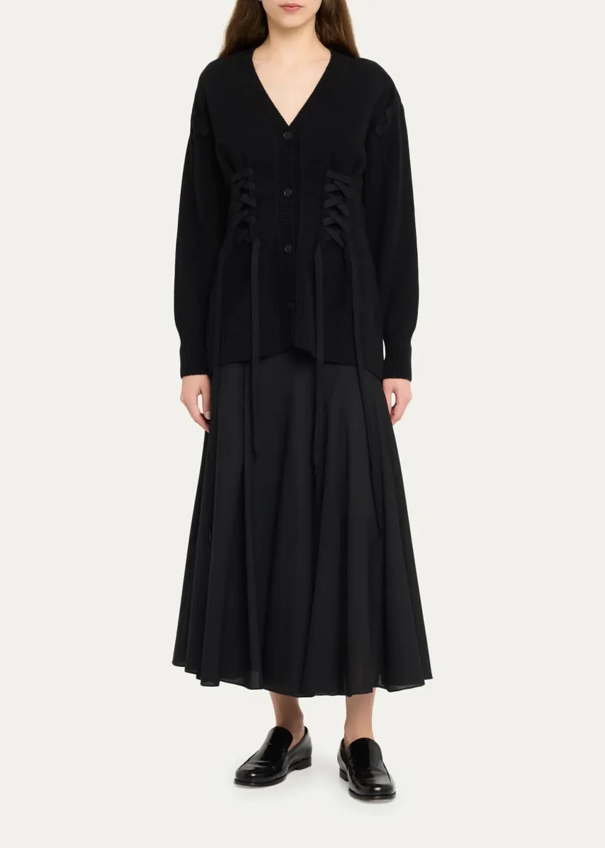 Simone Rocha Merino Sculpted Laced Mock-Neck Sweater | Thumbnail 2 Simone Rocha Merino Sculpted Laced Mock-Neck Sweater | Thumbnail 2