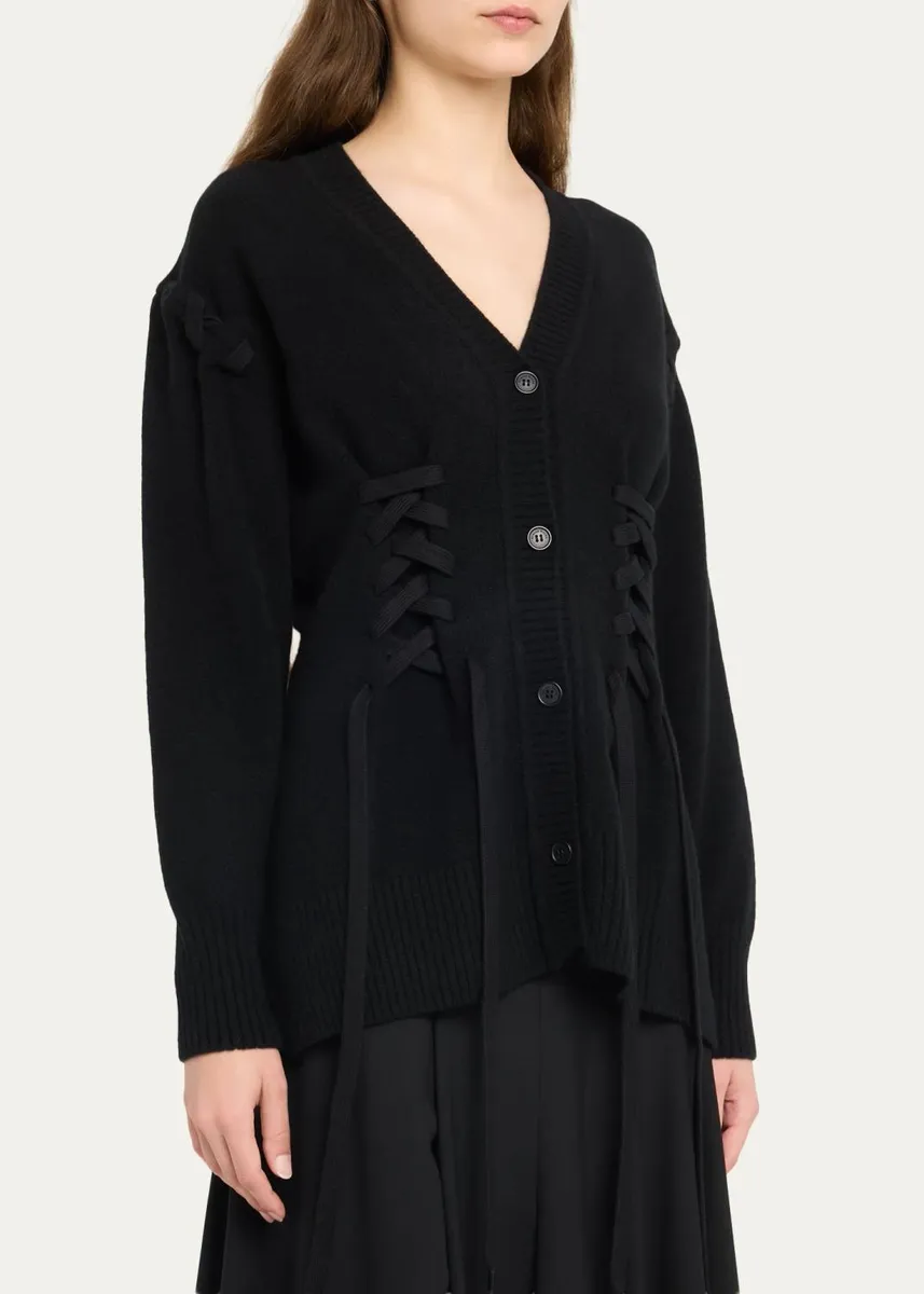 Simone Rocha Merino Sculpted Laced Mock-Neck Sweater | Thumbnail 4 Simone Rocha Merino Sculpted Laced Mock-Neck Sweater | Thumbnail 4