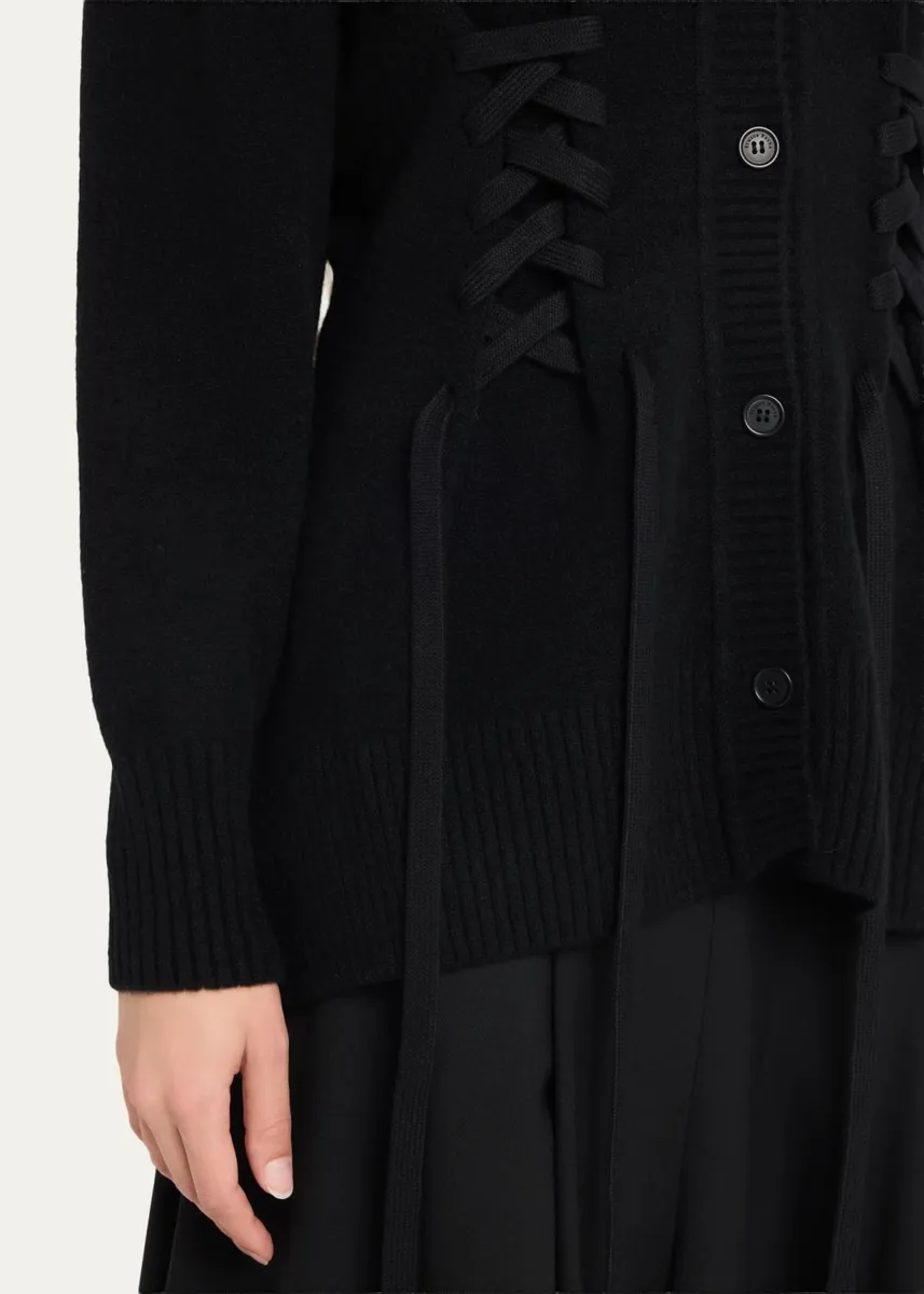 Simone Rocha Merino Sculpted Laced Mock-Neck Sweater | Thumbnail 5 Simone Rocha Merino Sculpted Laced Mock-Neck Sweater | Thumbnail 5