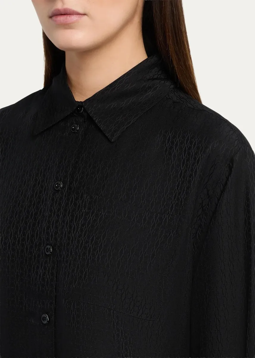 Kiki de Montparnasse Say My Name Cropped Silk Lounge Shirt | Thumbnail 5 Kiki de Montparnasse Say My Name Cropped Silk Lounge Shirt | Thumbnail 5